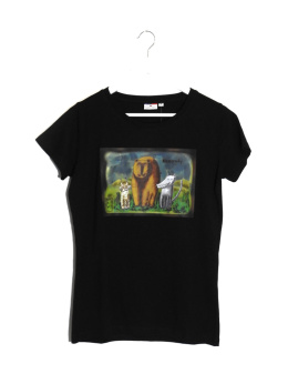 Zestaw koszulka damska + kubek bieszczadzki Ryś, Niedźwiedź i Wilk