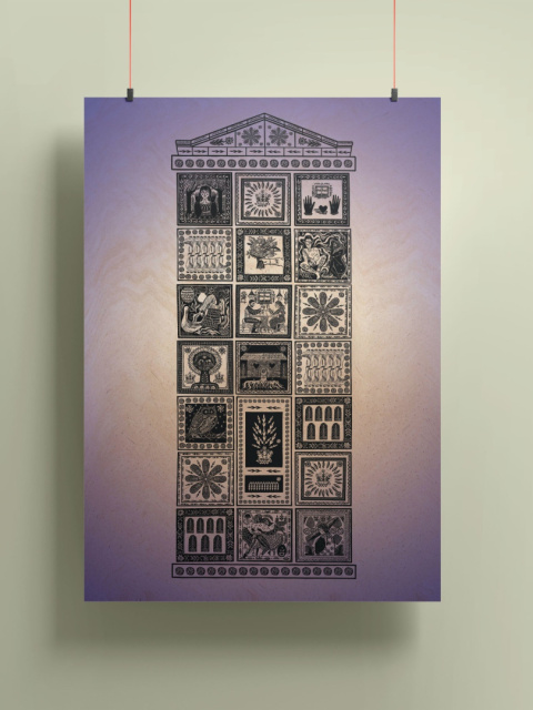 Grafika w ramie "Zduńskie historie" Grafika w ramie "Zduńskie historie"