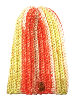 Gruba czapka żółto-czerwona