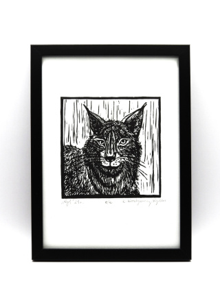 "Ryś" - grafika w ramie