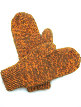 Rękawiczki pomarańczowo-brązowe 100% Alpaka