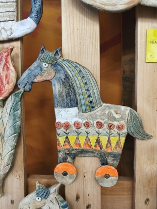 Koń ceramiczny Bi ozdoba na ścianę ceramika