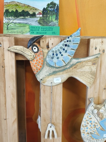 Ptak duży ceramiczny Bi ozdoba na ścianę ceramika