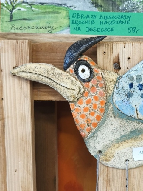 Ptak duży ceramiczny Bi ozdoba na ścianę ceramika