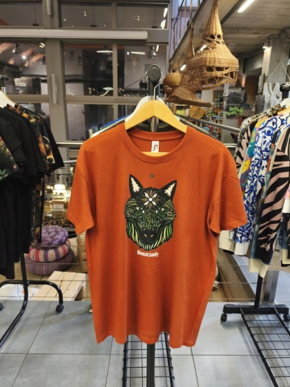 Koszulka Bieszczady unisex ceglasta z nadrukiem Zielony Wilk
