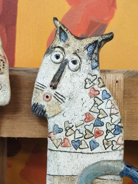 Kot ceramiczny Bi ozdoba na ścianę ceramika 3