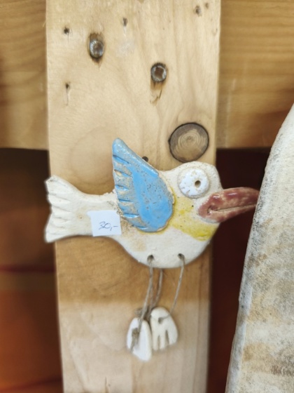 Ptak mały ceramiczny Bi ozdoba na ścianę ceramika 1