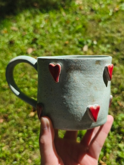 Kubek ceramiczny, ręcznie lepiony nr 15