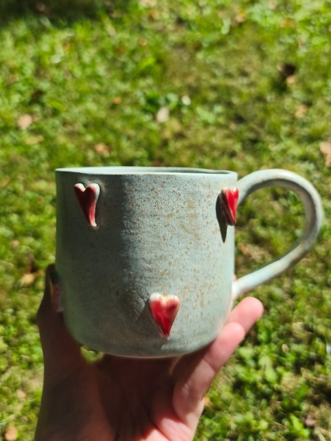 Kubek ceramiczny, ręcznie lepiony nr 15