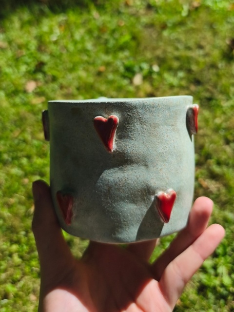 Kubek ceramiczny, ręcznie lepiony nr 15