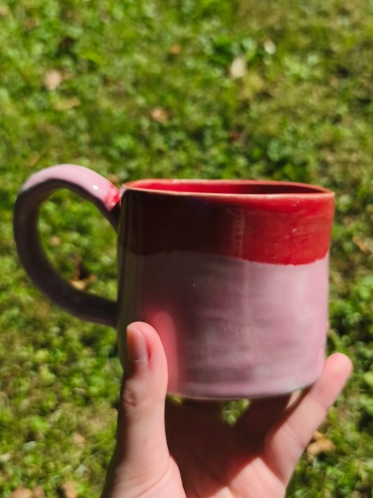 Kubek ceramiczny, ręcznie lepiony nr 16