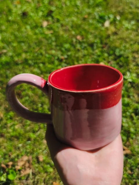 Kubek ceramiczny, ręcznie lepiony nr 16