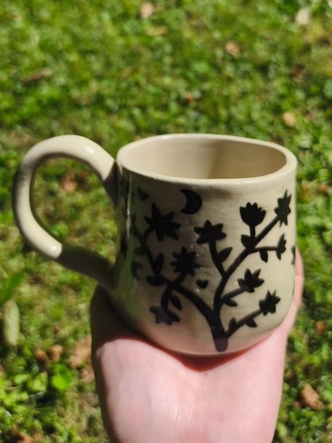 Kubek ceramiczny, ręcznie lepiony nr 17