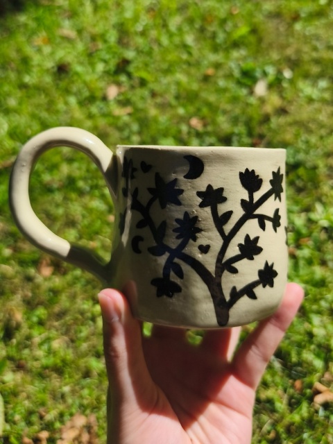 Kubek ceramiczny, ręcznie lepiony nr 17
