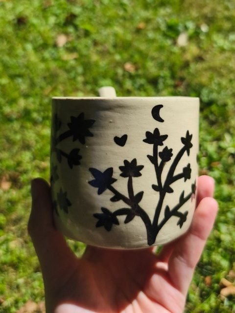 Kubek ceramiczny, ręcznie lepiony nr 17