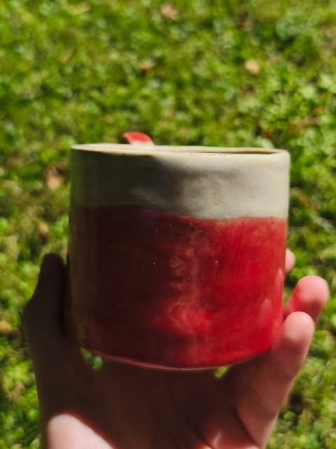 Kubek ceramiczny, ręcznie lepiony nr 21