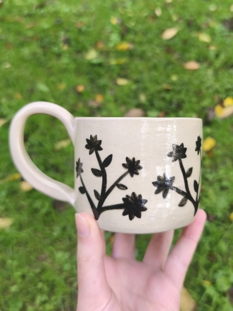 Kubek ceramiczny, ręcznie lepiony nr 24