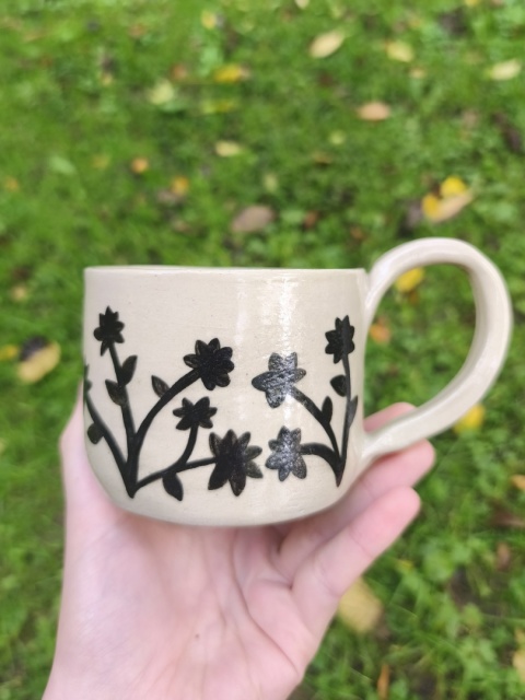 Kubek ceramiczny, ręcznie lepiony nr 24
