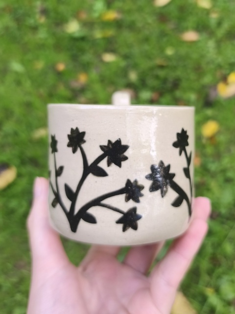 Kubek ceramiczny, ręcznie lepiony nr 24