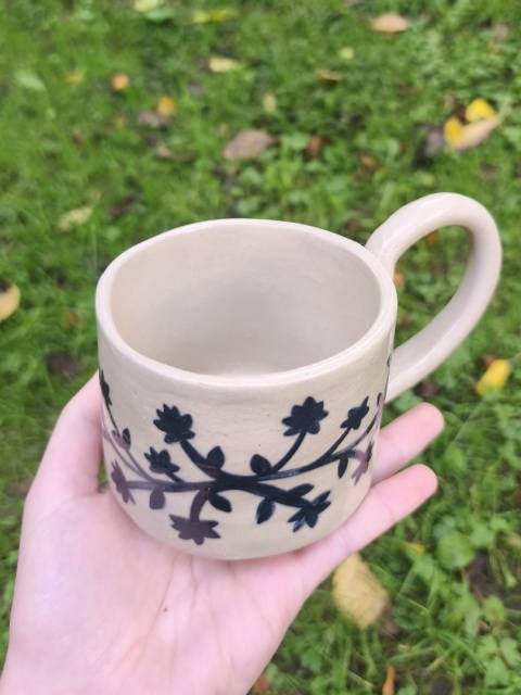 Kubek ceramiczny, ręcznie lepiony nr 25