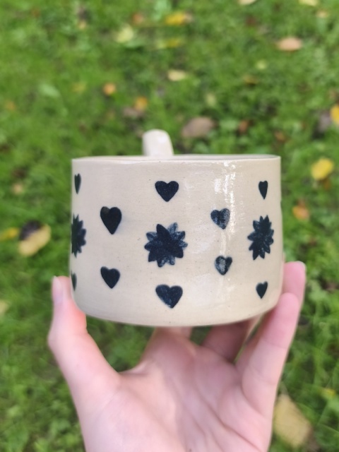 Kubek ceramiczny, ręcznie lepiony nr 29
