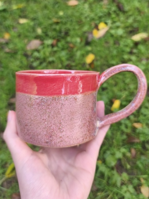 Kubek ceramiczny, ręcznie lepiony nr 34
