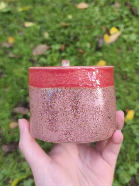 Kubek ceramiczny, ręcznie lepiony nr 34