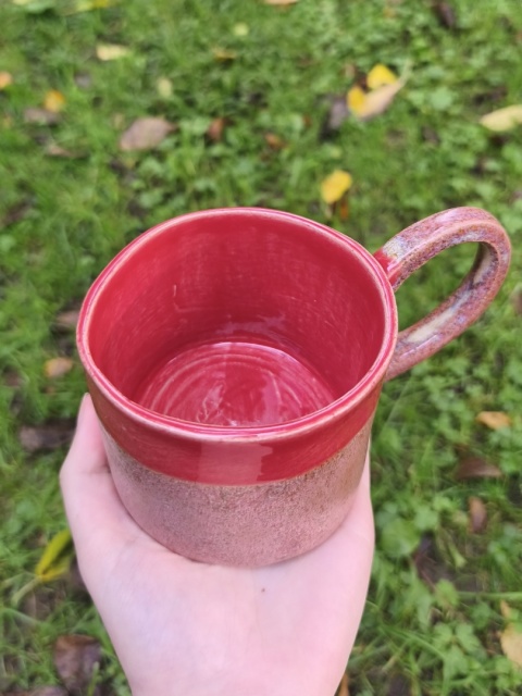 Kubek ceramiczny, ręcznie lepiony nr 34