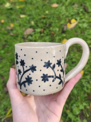 Kubek ceramiczny, ręcznie lepiony nr 35