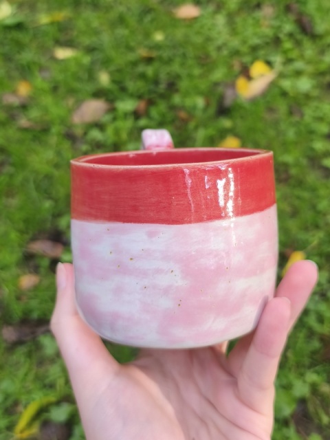 Kubek ceramiczny, ręcznie lepiony nr 36