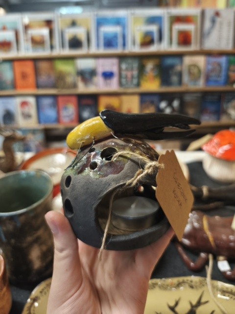 Świecznik ceramiczny kulka chrząszcz herkules