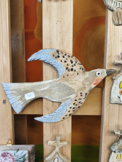 Ptak lecący ceramiczny Bi ozdoba na ścianę ceramika