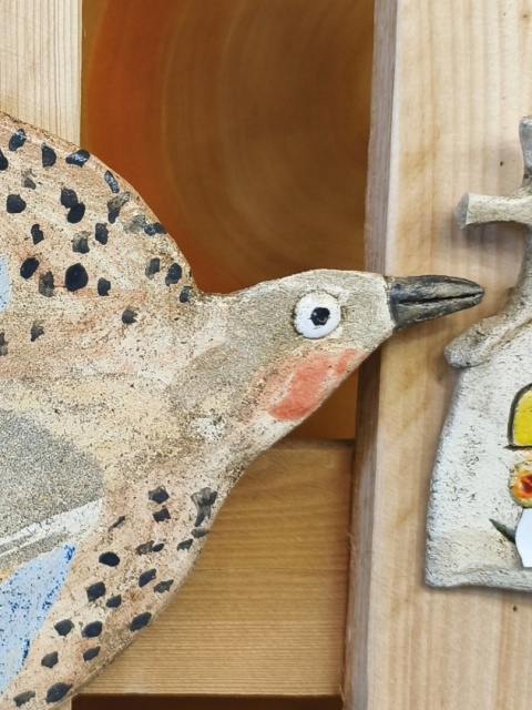 Ptak lecący ceramiczny Bi ozdoba na ścianę ceramika