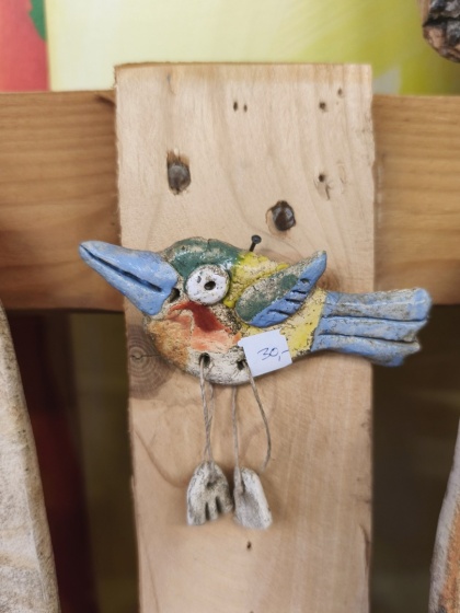 Ptak mały ceramiczny Bi ozdoba na ścianę ceramika 3