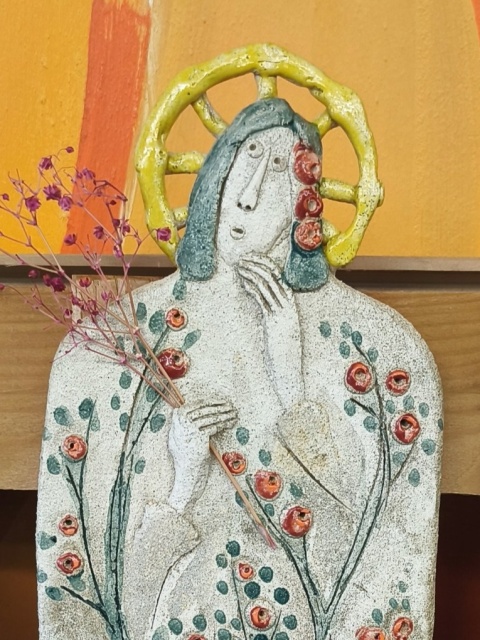 Anioł duży ceramiczny Bi ozdoba na ścianę ceramika
