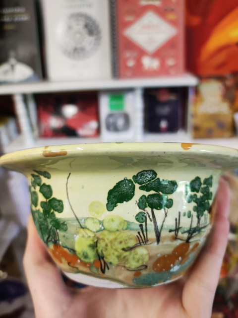 Ozdobna miska ceramiczna ręcznie lepiona pejzaż żółto-miodowy Ozdobna miska ceramiczna ręcznie lepiona pejzaż żółto-miodowy