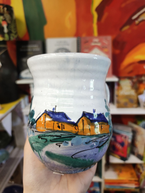 Ozdobny kubek ceramiczny ręcznie lepiony pejzaż błękitny 5 Ozdobny kubek ceramiczny ręcznie lepiony pejzaż błękitny 5