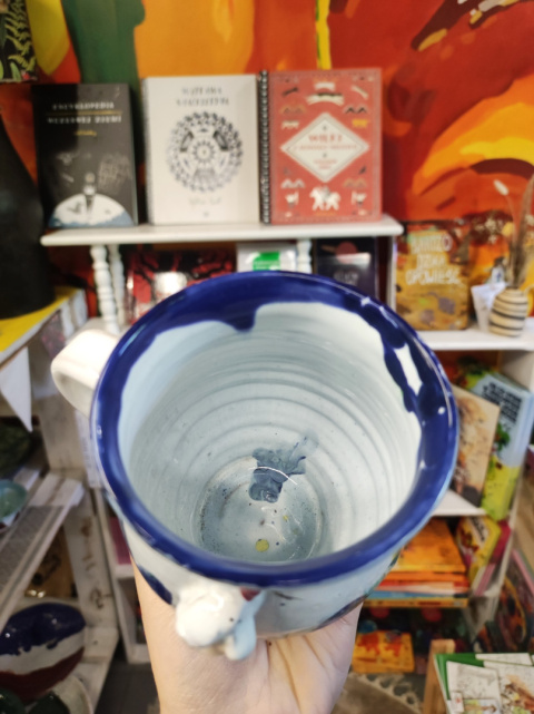 Ozdobny kubek ceramiczny ręcznie lepiony pejzaż błękitny 9 Ozdobny kubek ceramiczny ręcznie lepiony pejzaż błękitny 9