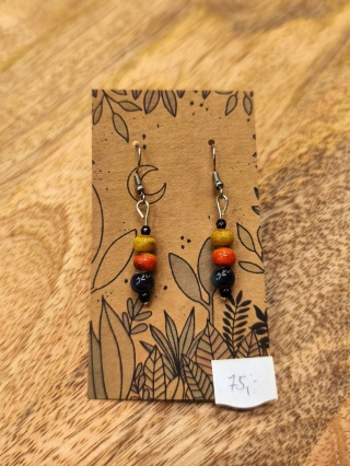 Kolczyki długie z ceramicznych i szklanych koralików ze stali chirurgicznej 1