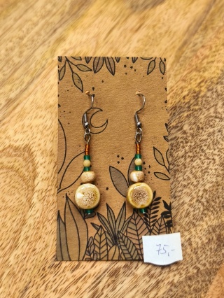 Kolczyki długie z ceramicznych i szklanych koralików ze stali chirurgicznej 3