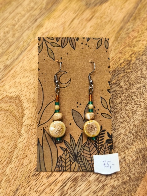 Kolczyki długie z ceramicznych i szklanych koralików ze stali chirurgicznej 3