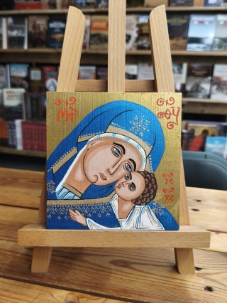 Matka Boska z Dzieciątkiem - ikona obraz malowany ręcznie na desce