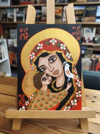 Matka Boska z Dzieciątkiem 2 - ikona obraz malowany ręcznie na desce