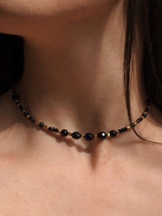 Naszyjnik choker "TURMALINEK" z czarnymi turmalinami naszyjnik ochronny nr 3