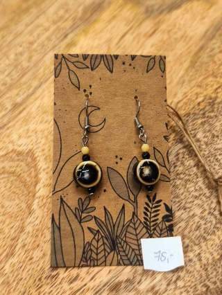 Kolczyki długie z ceramicznych i szklanych koralików ze stali chirurgicznej 5