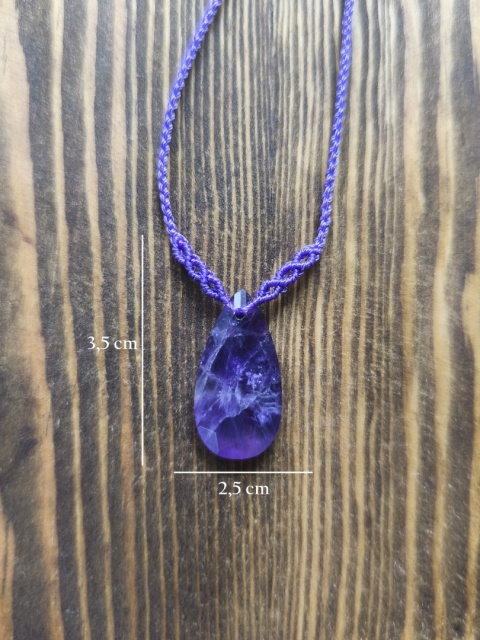 Naszyjnik makramowy z ametystem