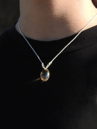 Naszyjnik makramowy z cytrynem