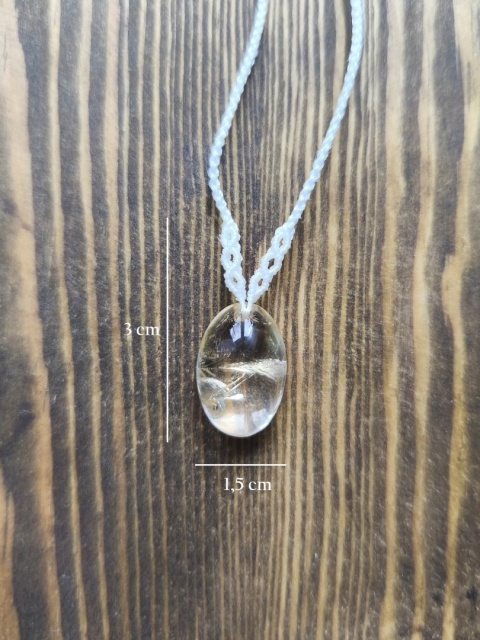 Naszyjnik makramowy z cytrynem