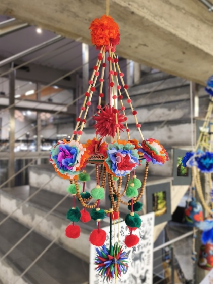 Pająk ludowy tarczowy kolorowy