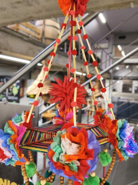 Pająk ludowy tarczowy kolorowy